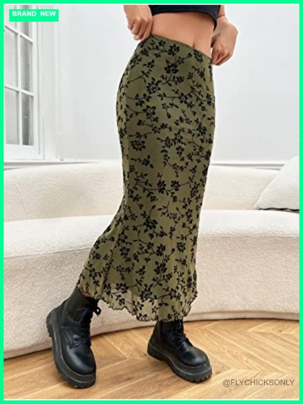 High Waisted Mesh Mermaid Skirt Y2k Bodycon Long Skirt Goth